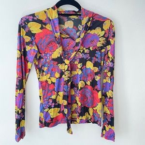 MSGM stretchy overexposed flower blous